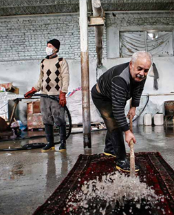 شستشوی سنتی قالی در قالیشویی پل صدر